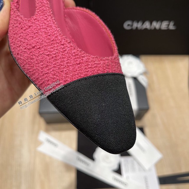 Chanel專櫃經典款女士拼色涼鞋 香奈兒頂級版本slingback拼色涼鞋平跟鞋中跟鞋 dx2588